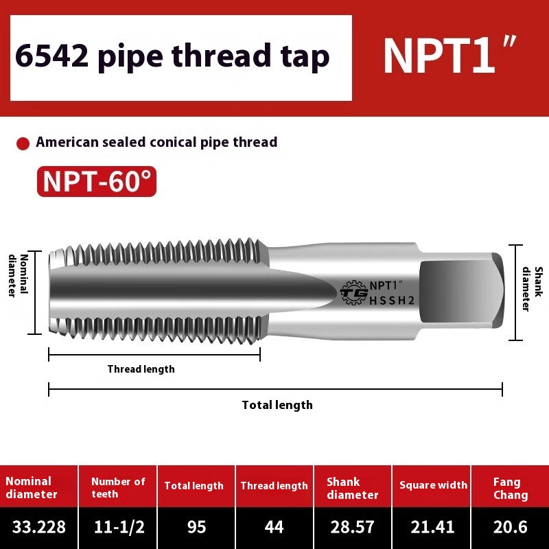 1099-Plumbing Tap Faucet Pipe Thread Repair Tap 6542 High Speed Steel G1/8 1/4 1/2 3/4 Shandong Denso Pricision Tools Co.,Ltd.